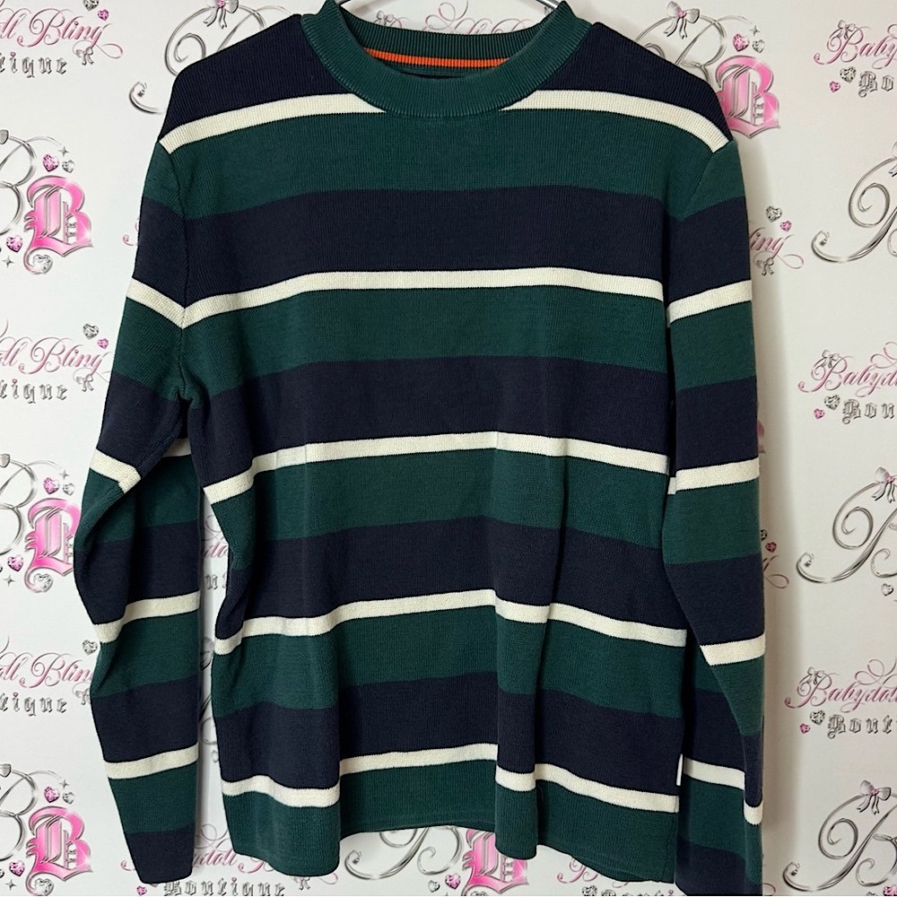 Jack & Jones sweater striped pullover stripes Forest Green and Black Sweater
